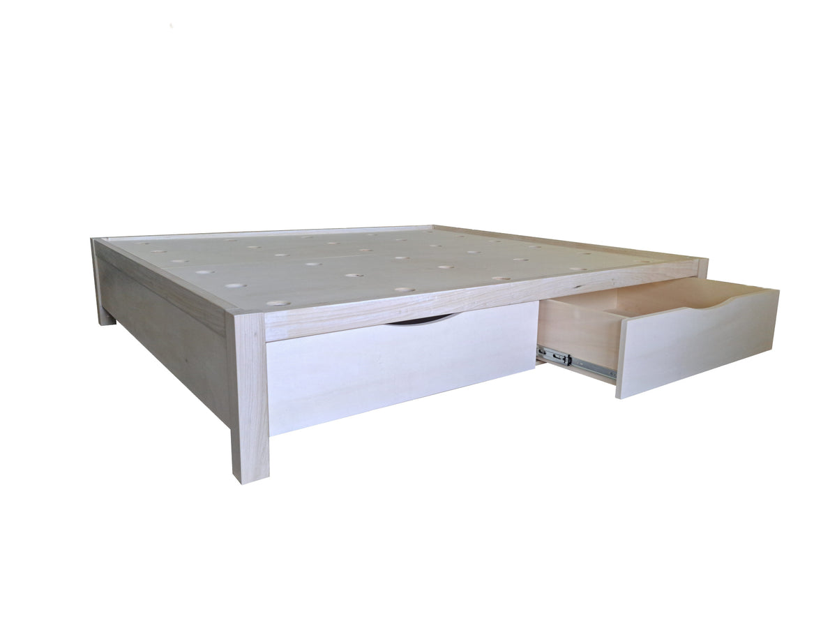 Letto matrimoniale con 4 cassetti in tulipier massello